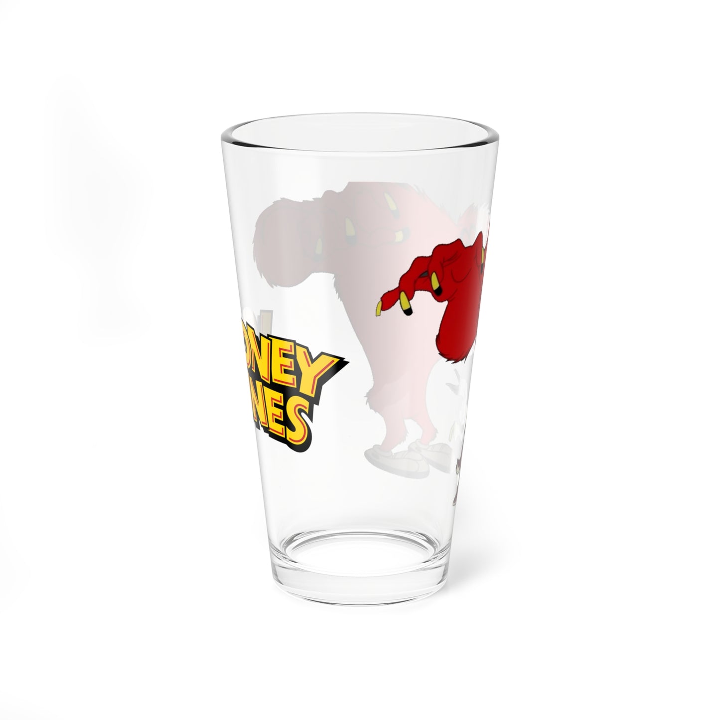 Gossamer & Bugs Bunny Pint Glass, 16oz - Looney Tunes Red Monster - Classic Cartoon Art - Retro Animation