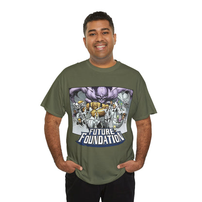 Future Foundation T-Shirt - Marko Djurdjevic Art - Spider-Man, Mr. Fantastic, Invisible Woman, The Thing, Dr. Doom, Bentley 23, Dragon Man, the Moloids - Marvel Comics