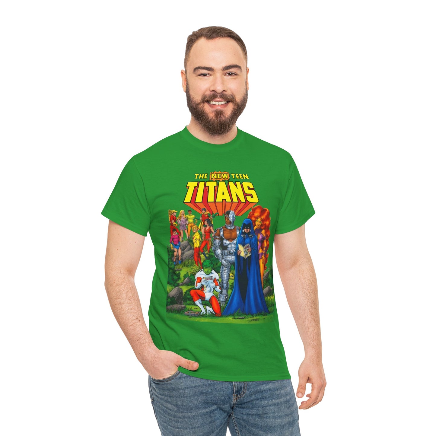 New Teen Titans T-Shirt - George Perez Art - Rare Promo Art - Titans Old & New - DC Comics
