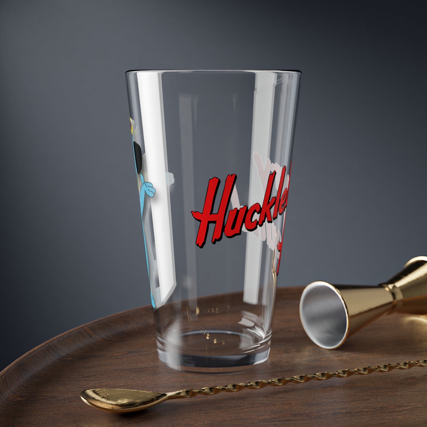 Huckleberry Hound Pint Glass, 16oz - Blue Dog Folk Ballad Singer - Hanna-Barbera Saturday Morning Cartoon
