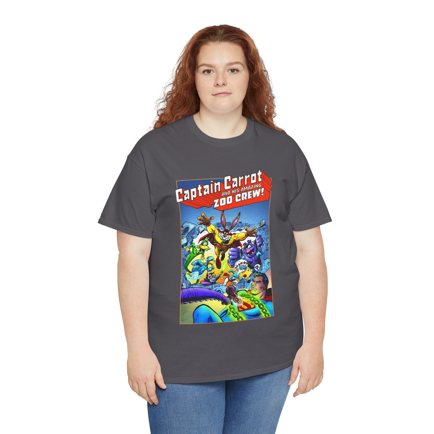 Captain Carrot & Zoo Crew T-Shirt - DC Comics Bronze Age Funny Animals, Superman Guest Star - 1980s