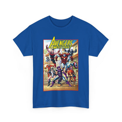 West Coast Avengers T-Shirt - Todd Nauck Art - Hawkeye, Iron Man, Wonder Man, Tigra, Vision - Marvel Comics