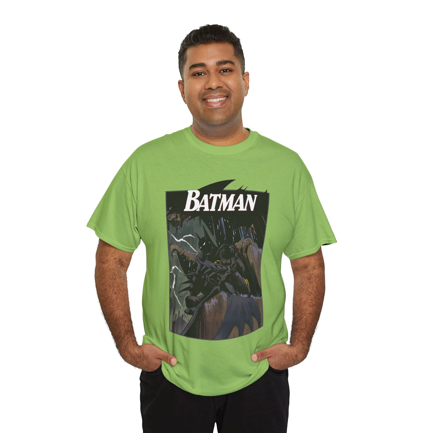 Batman T-Shirt - Norm Breyfogle Art - 1990s Dark Knight Detective - Gotham City - Perched on A Gargoyle - DC Comics