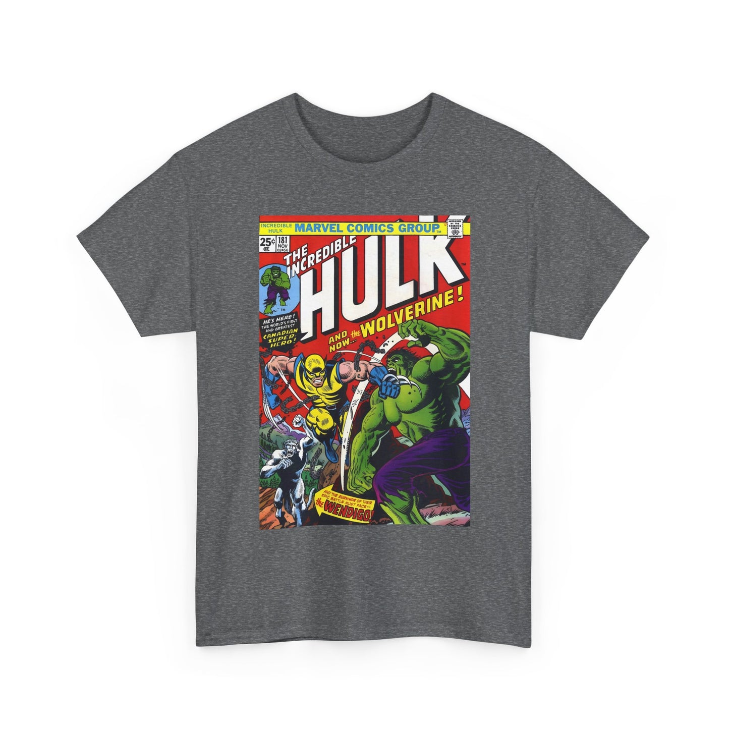 Incredible Hulk #181 T-Shirt - First Appearance of Wolverine - Vs The Wendigo - Marvel Comics