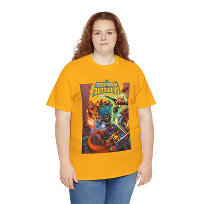 Batman & the Outsiders T-Shirt - Jim Aparo Art - Metamorpho, Katana, Halo, Black Lightning, Geo-Force - DC Comics