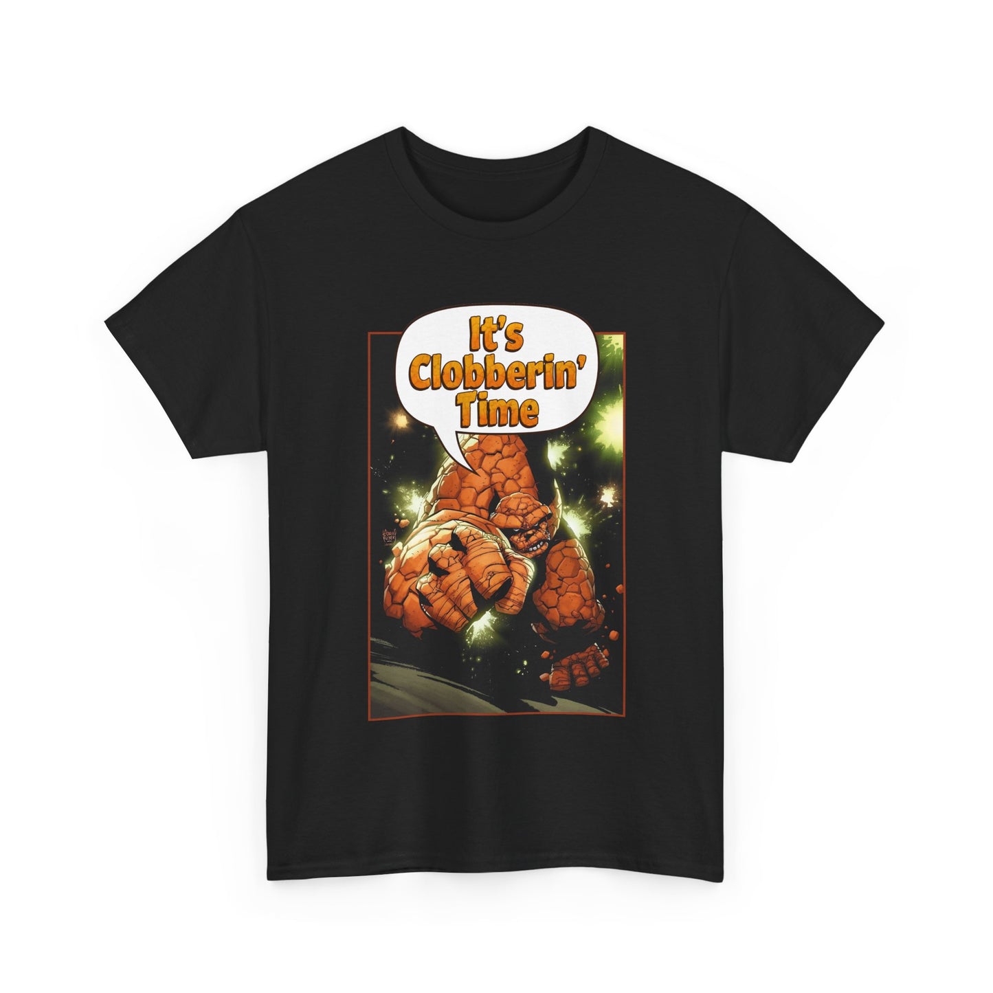 The Thing Shirt - Adam Kubert Art - It's Clobberin' Time - Fantastic Four Member - Marvel Comics