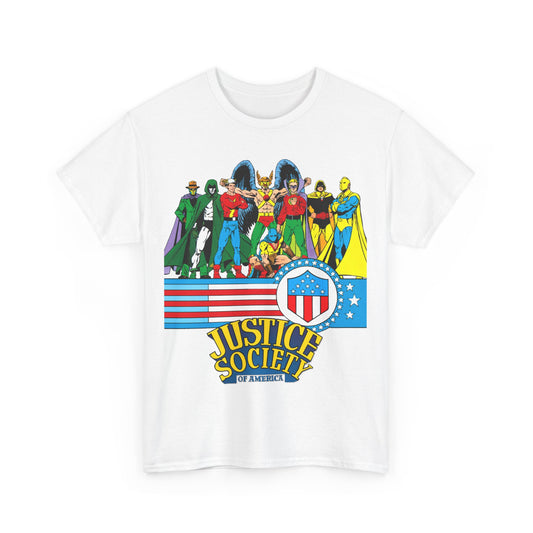 Justice Society of America T-Shirt - Amazing George Perez Art - History of the DC Universe - DC Comics - Dr Fate, Sandman, Flash, Hourman, Spectre, Hawkman