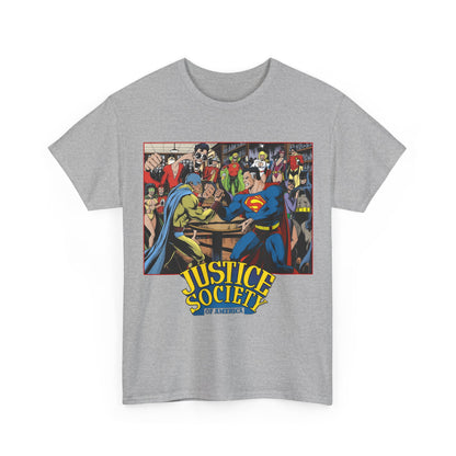 Justice Society of America T-Shirt - Superman, Wonder Woman, Atom, Starman, Huntress, Power Girl, Green Lantern, Batman, Plastic Man, Flash - JSA - DC Comics