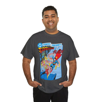 Superman & Flash T-Shirt - George Perez Art - DC Comics Presents #38 Cover Art - Bronze Age Classic