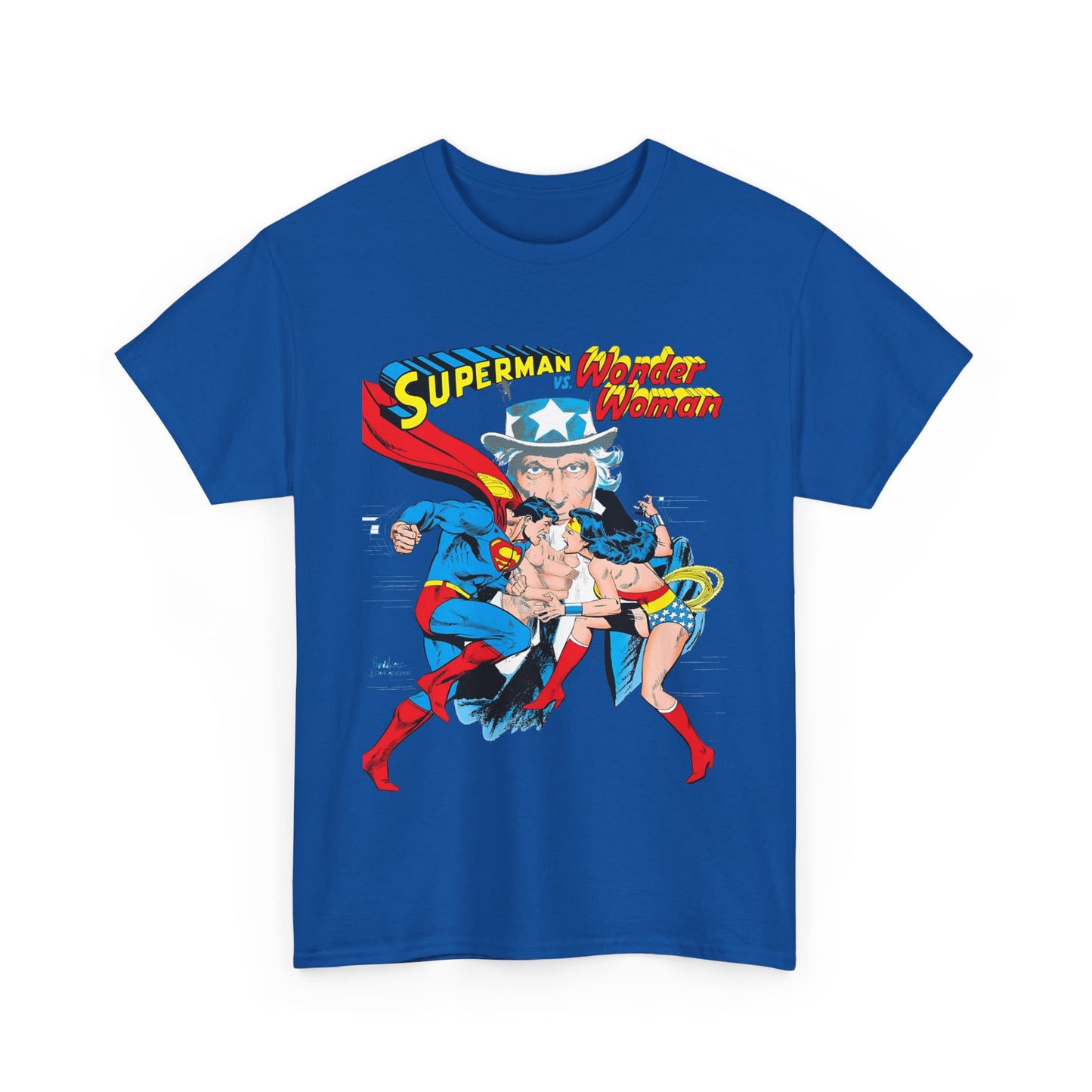 Superman Vs Wonder Woman T-Shirt - José Luis García-López Art - Popular 1970s Tabloid Story - DC Comics