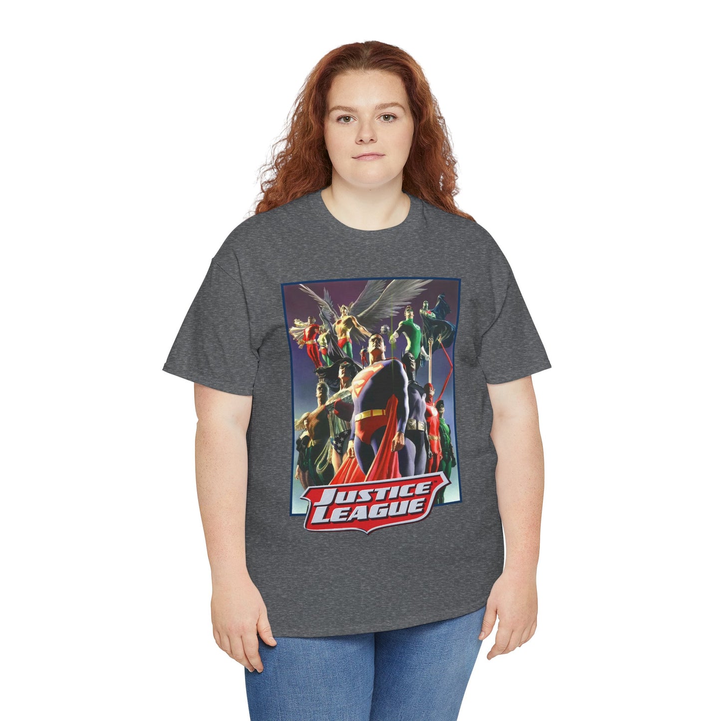 Justice League T-Shirt - Alex Ross Art - Superman, Wonder Woman, Black Canary, Hawkman, Flash, Aquaman, Atom - DC Comics