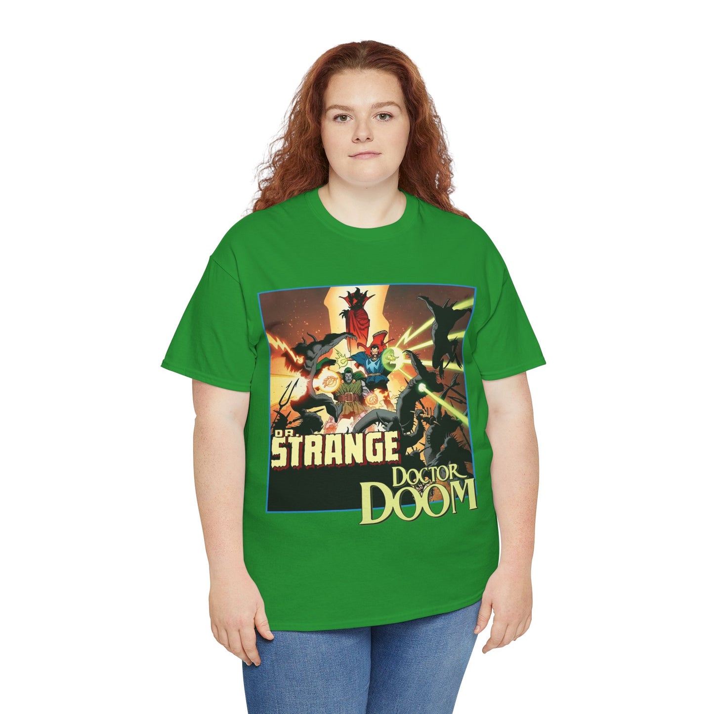 Dr Strange & Doctor Doom T-Shirt - Mike Mignola Art - Triumph & Torment - 1980s Graphic Novel Fighting Mephisto - Marvel Comics