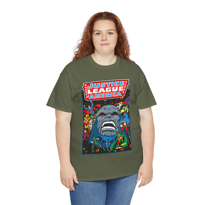 Justice League of America T-Shirt - George Perez Art - JLA/JSA/New Gods Crossover - Darkseid, Orion, Mr Miracle, Huntress, Firestorm, Dr Fate - DC Comics
