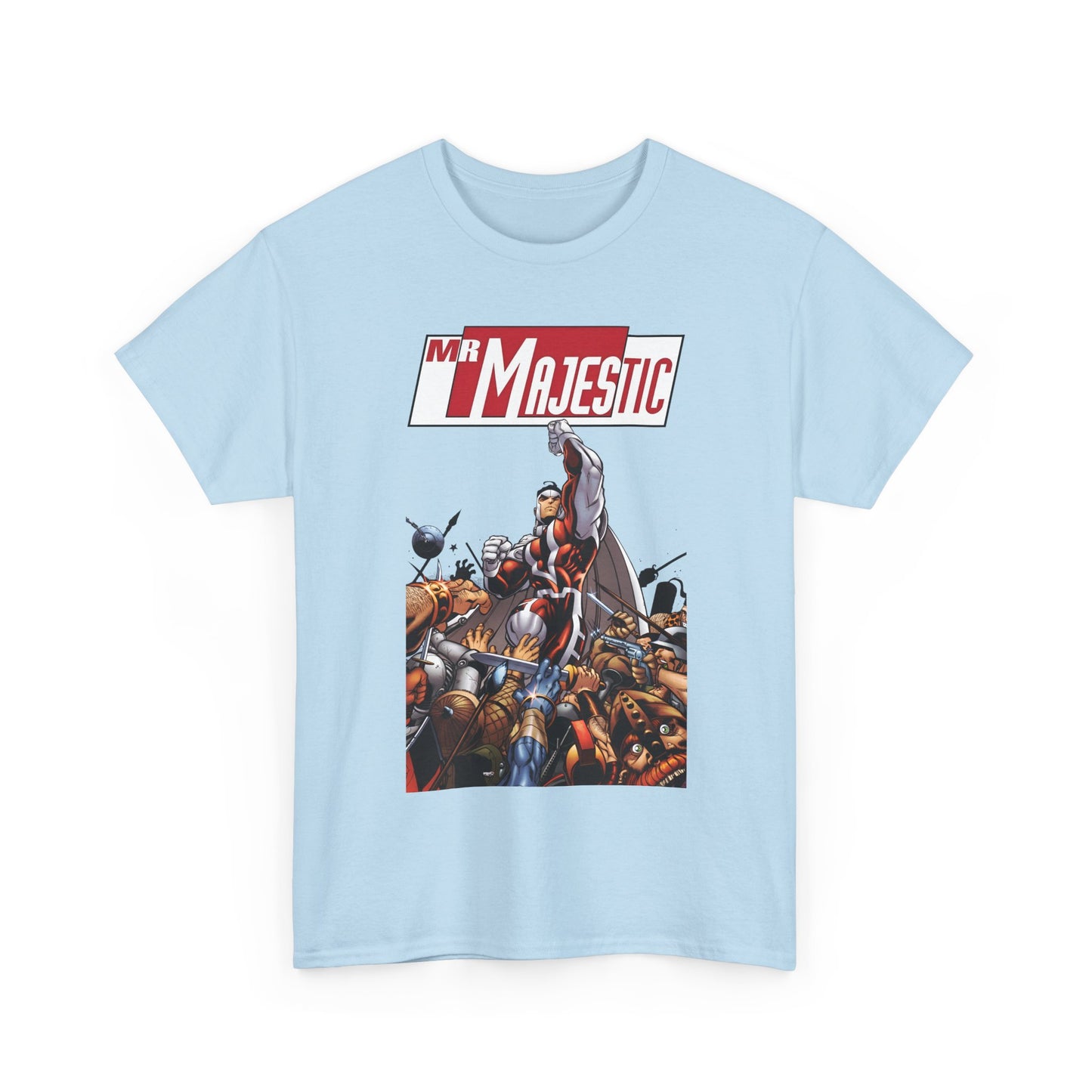 Mr. Majestic T-Shirt - Ed McGuiness Art - Flying Above His Attackers - DC/Wildstorm Comics