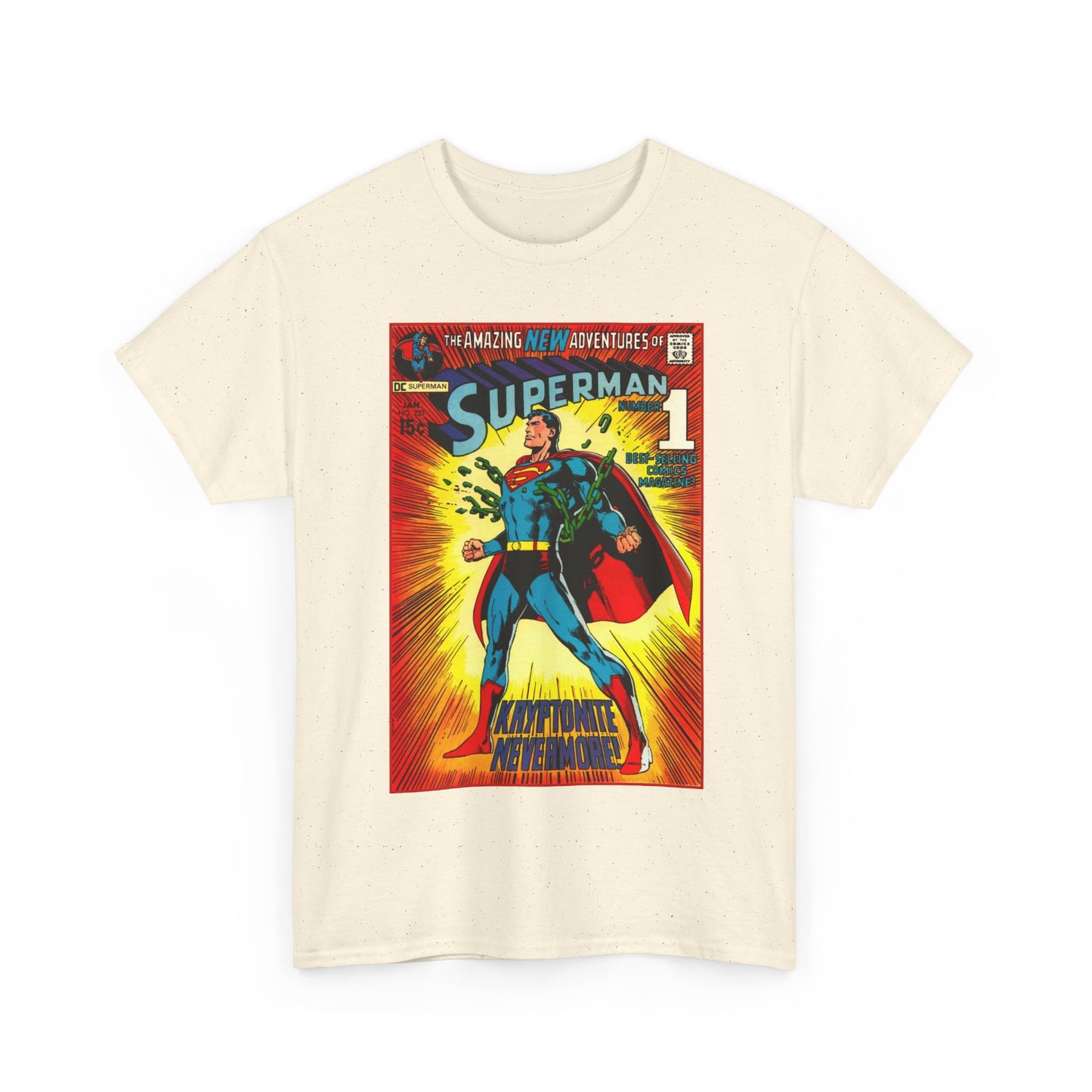 Superman #233 T-Shirt - Neal Adams Art - Kryptonite No More - Classic Bronze Age Cover - DC Comics