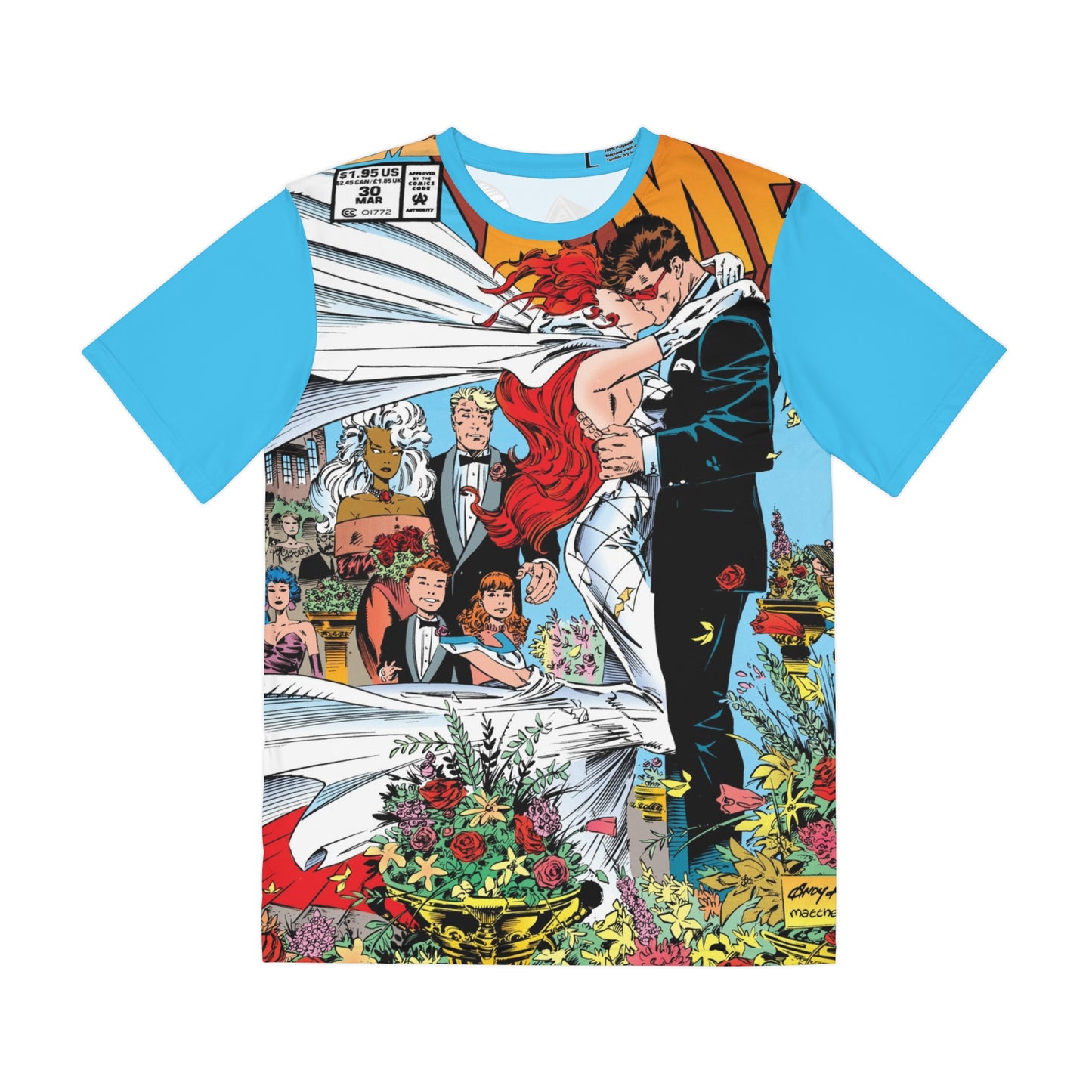 X-Men All Over Print Tee (Polyester) - Andy Kubert Art - Scott & Jean Get Married (IMPROVED PLACEMENT AND PRINTING TECHNIQUES)