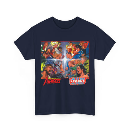 Avengers/Justice League of America T-Shirt - Alex Ross Art, George Perez Homage - DC Comics, Marvel Comics