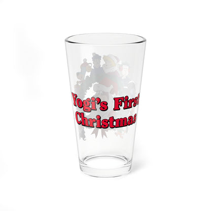 Yogi's First Christmas Pint Glass, 16oz - Hanna-Barbera Holiday Special - Huckleberry Hound, Snagglepuss, Augie Doggie, Ranger Smith