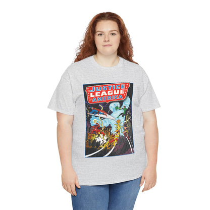 Justice League T-Shirt - George Perez Art - Tornado Tyrant - Superman, Firestorm, Flash, Wonder Woman, Green Lantern - DC Comics