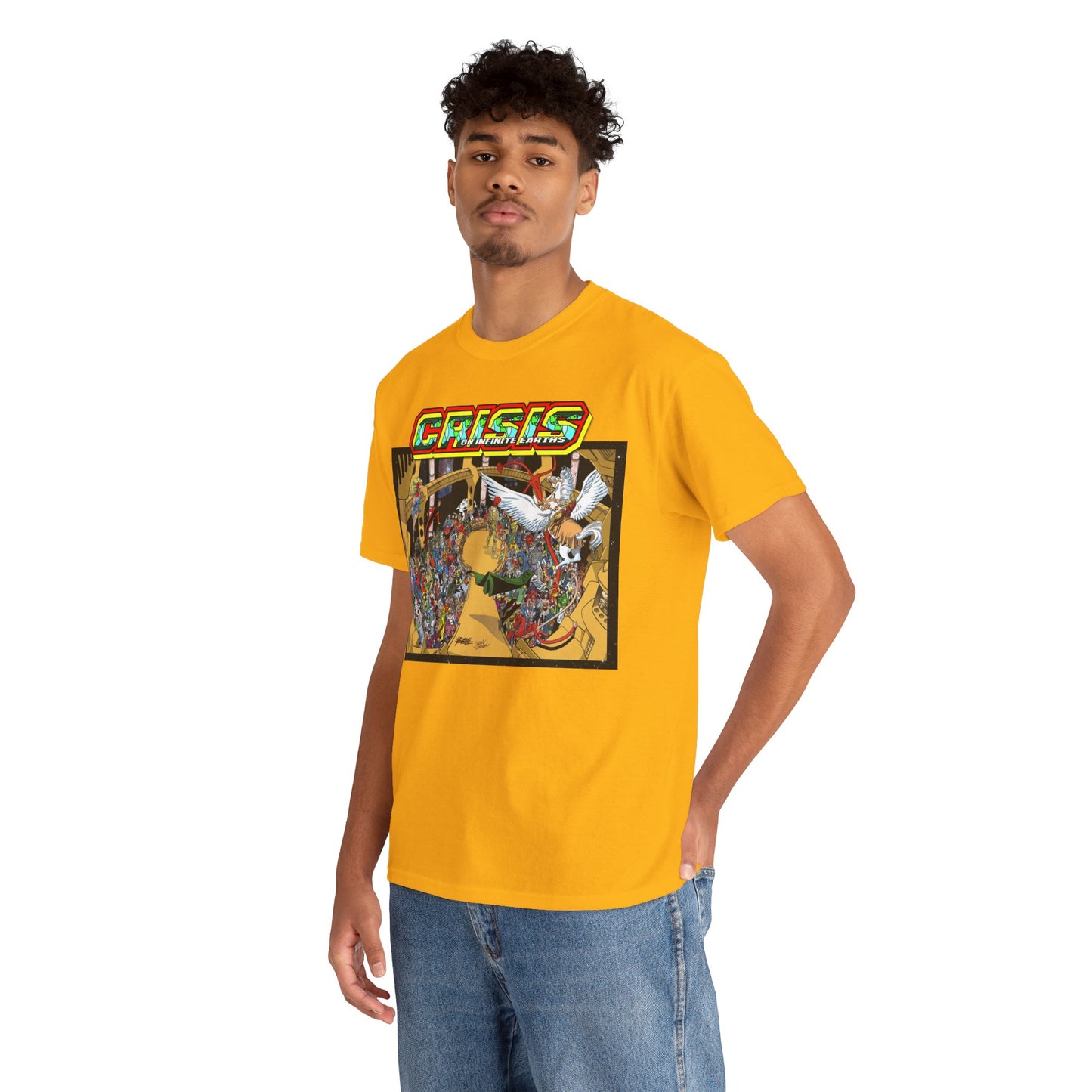 Crisis on Infinite Earths T-Shirt - George Perez & Jerry Ordway Art - The Monitor's Satellite - DC Comics