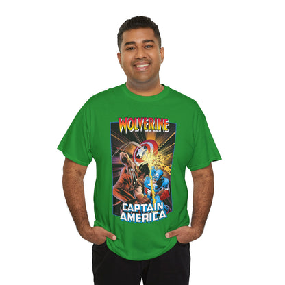 Wolverine Vs Captain America T-Shirt - Mike Zeck Classic Art - Marvel Comics