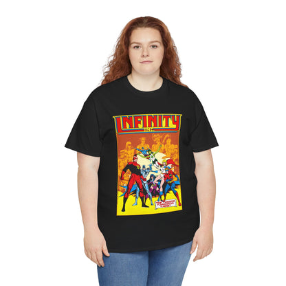 Infinity, Inc T-Shirt - Jerry Ordway Art - Silver Scarab, Huntress, Power Girl, Star-Spangled Kid, Fury, Jade - DC Comics - 1980s JSA Spin-Off Series