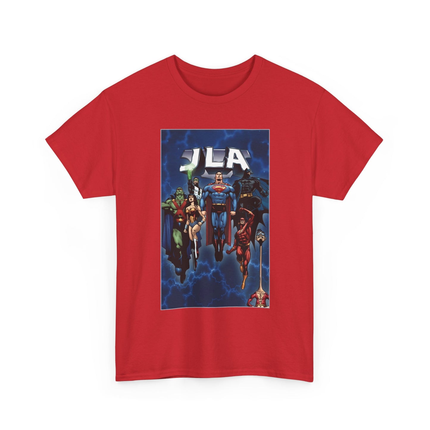 JLA T-Shirt - Doug Mahnke Art - Superman, Batman, Wonder Woman, Aquaman, Green Lantern, Flash, Martian Manhunter - DC Comics