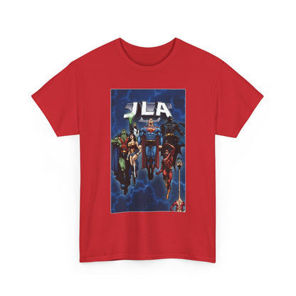 JLA T-Shirt - Doug Mahnke Art - Superman, Batman, Wonder Woman, Aquaman, Green Lantern, Flash, Martian Manhunter - DC Comics