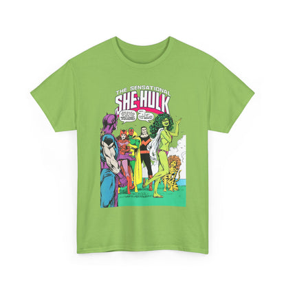 She-Hulk T-Shirt - John Byrne Art - West Coast Avengers Appearance - Hawkeye, Scarlet Witch, Wonder Man, Vision, Tigra - Marvel Comics