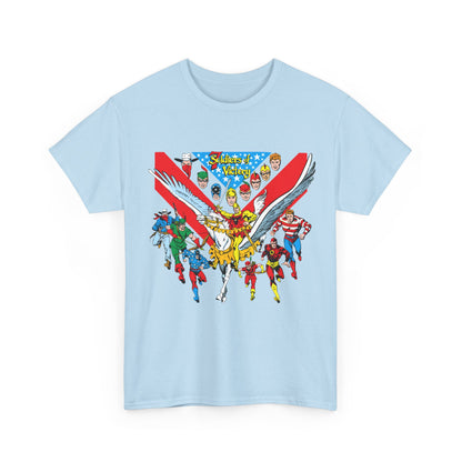 7 Soldiers of Victory T-Shirt - Speedy, Vigilante, Green Arrow, Stripesy, Crimson Avenger, Star-Spangled Kid - Golden Age Heroes of the DC Universe