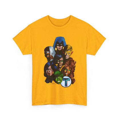 New Teen Titans T-Shirt - George Perez Art - Robin, Wonder Girl, Cyborg, Raven, Starfire, Kid Flash - DC Comics