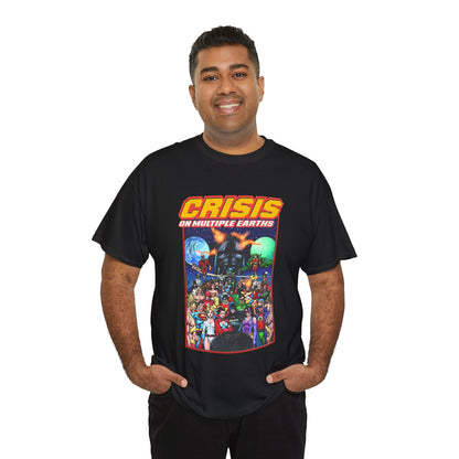 Crisis on Multiple Earths T-Shirt - George Perez Art - JSA & JLA Team-ups - Superman, Batman, Zatanna, Huntress, Power Girl, Hawkman, New Gods, Darkseid - DC Comics