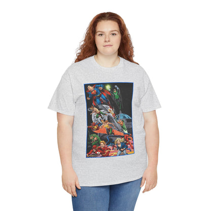 Justice League of America T-Shirt - Jerry Ordway Art - Superman, Wonder Woman, Firestorm, Flash, Black Canary, Atom - DC Comics