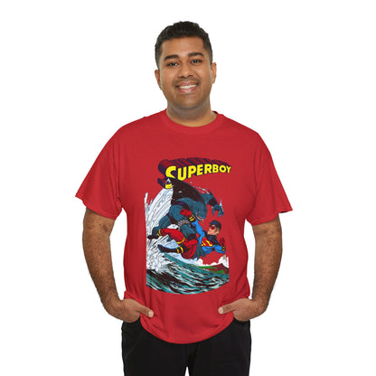 King Shark Vs Superboy T-Shirt - Tom Grummett Art - Connor Kent, Kon-L - Superman Family - DC Comics