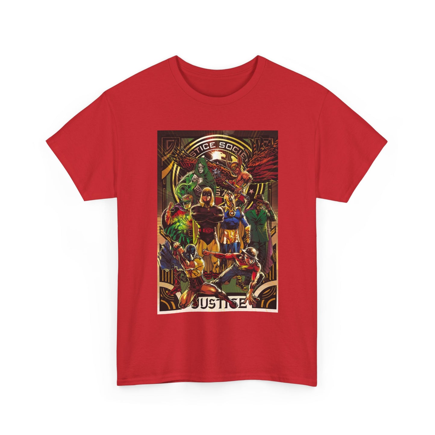 Justice Society T-Shirt - Tony Harris Art - Hawkman, Hourman, Dr Fate, Spectre, Sandman, Green Lantern, Atom, Flash - JSA - DC Comics