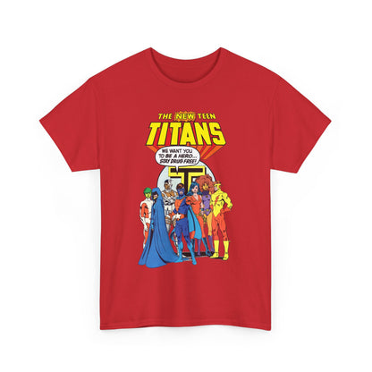 New Teen Titans T-Shirt - 1980s DC Comics Drug Awareness Specials - Protector, Starfire, Cyborg, Wonder Girl, Raven