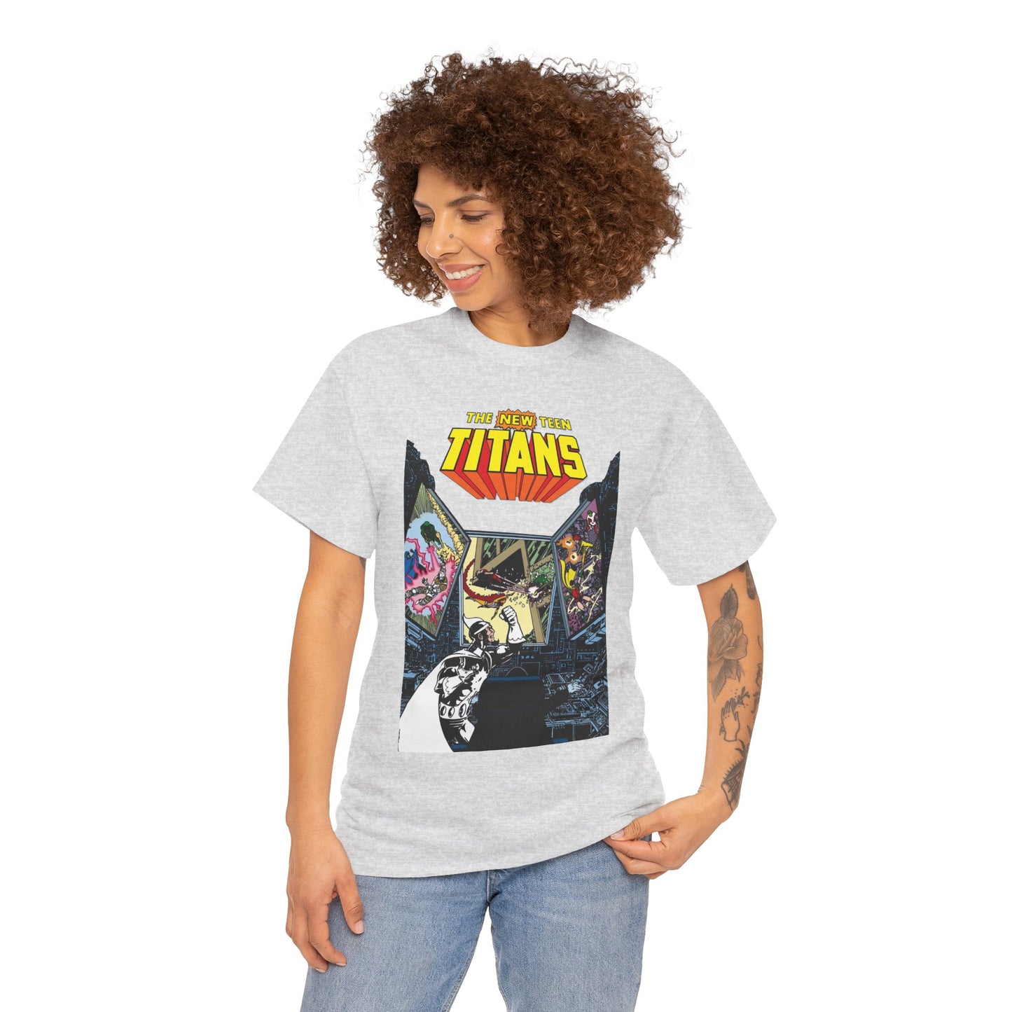 New Teen Titans T-Shirt - George Perez Art - Dr. Light, Titans Tower - DC Comics