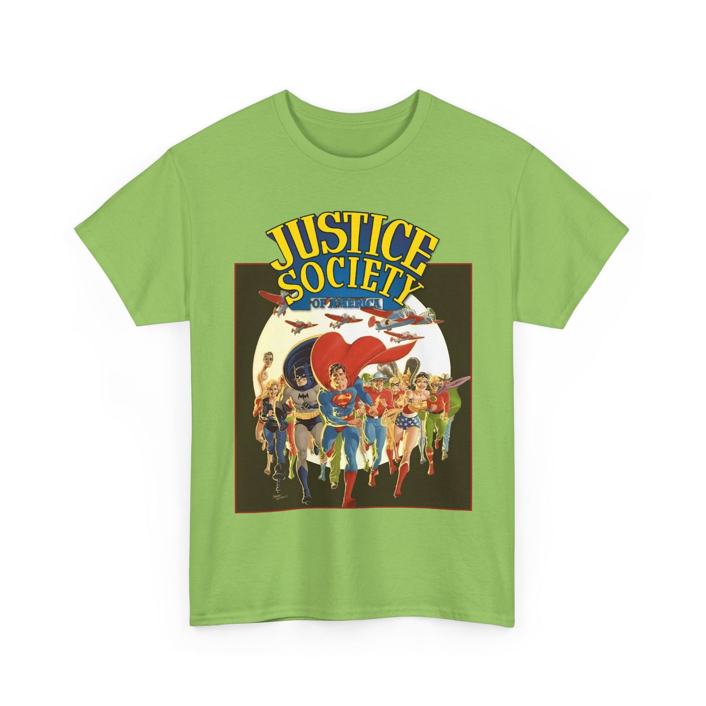 Justice Society of America T-Shirt - Superman, Wonder Woman, Black Canary, Green Lantern, Batman, Plastic Man, Flash - DC Comics