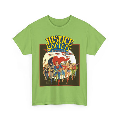 Justice Society of America T-Shirt - Superman, Wonder Woman, Black Canary, Green Lantern, Batman, Plastic Man, Flash - DC Comics