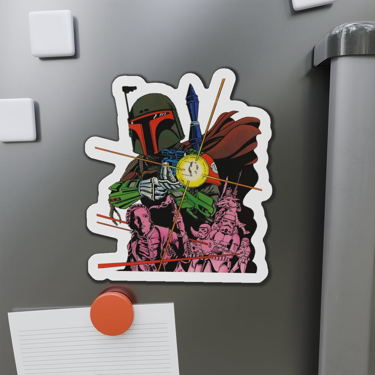Boba Fett Die-Cut Magnet - Star Wars: The Empire Strikes Back - Bounty Hunter - Marvel Comics Art - 3", 4", 5", 6"