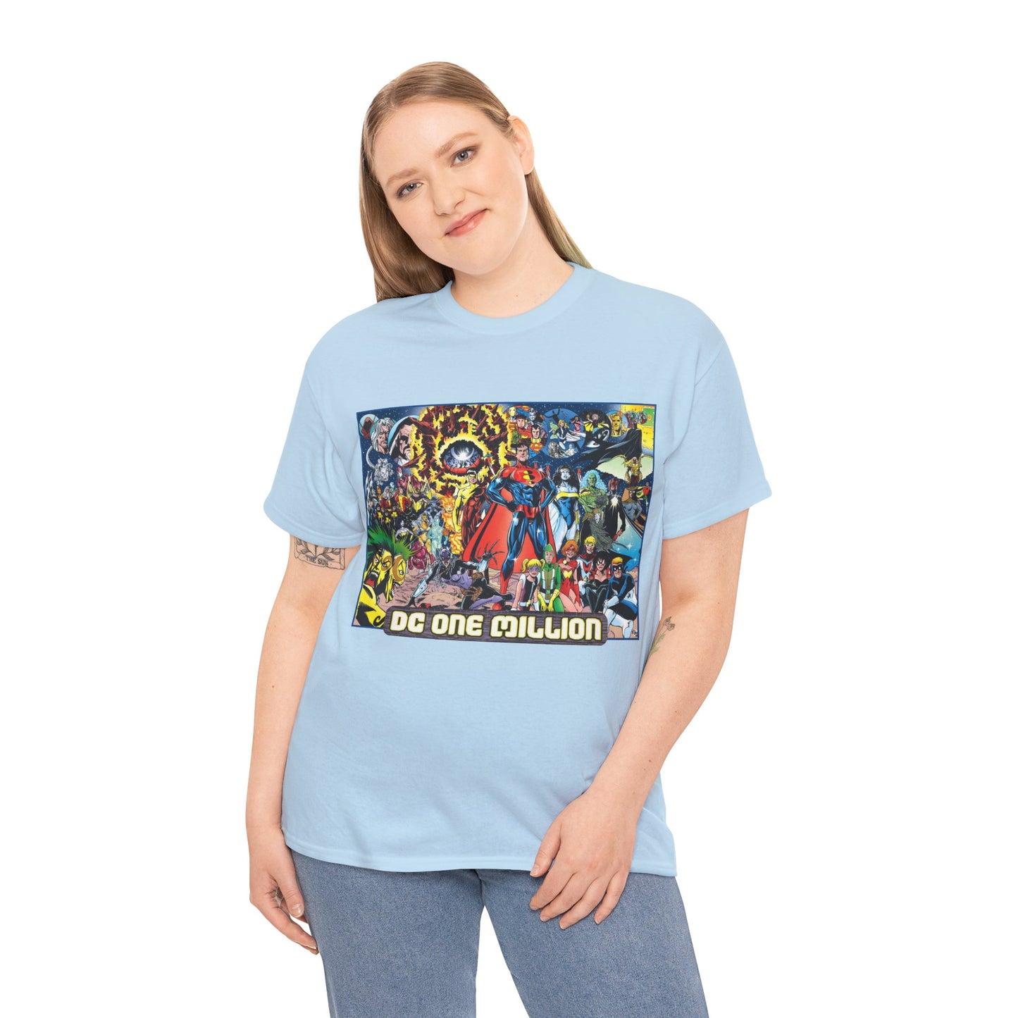 DC One Million T-Shirt - Phil Jimenez Art - Future Versions of Superman, Batman, Wonder Woman, Green Lantern, Flash - DC Comics