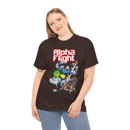 Alpha Flight T-Shirt - Mike Mignola Art - Shaman, Snowbird, Northstar, Aurora, Box, Vindicator, Puck - Canada's Super-Team - Marvel Comics