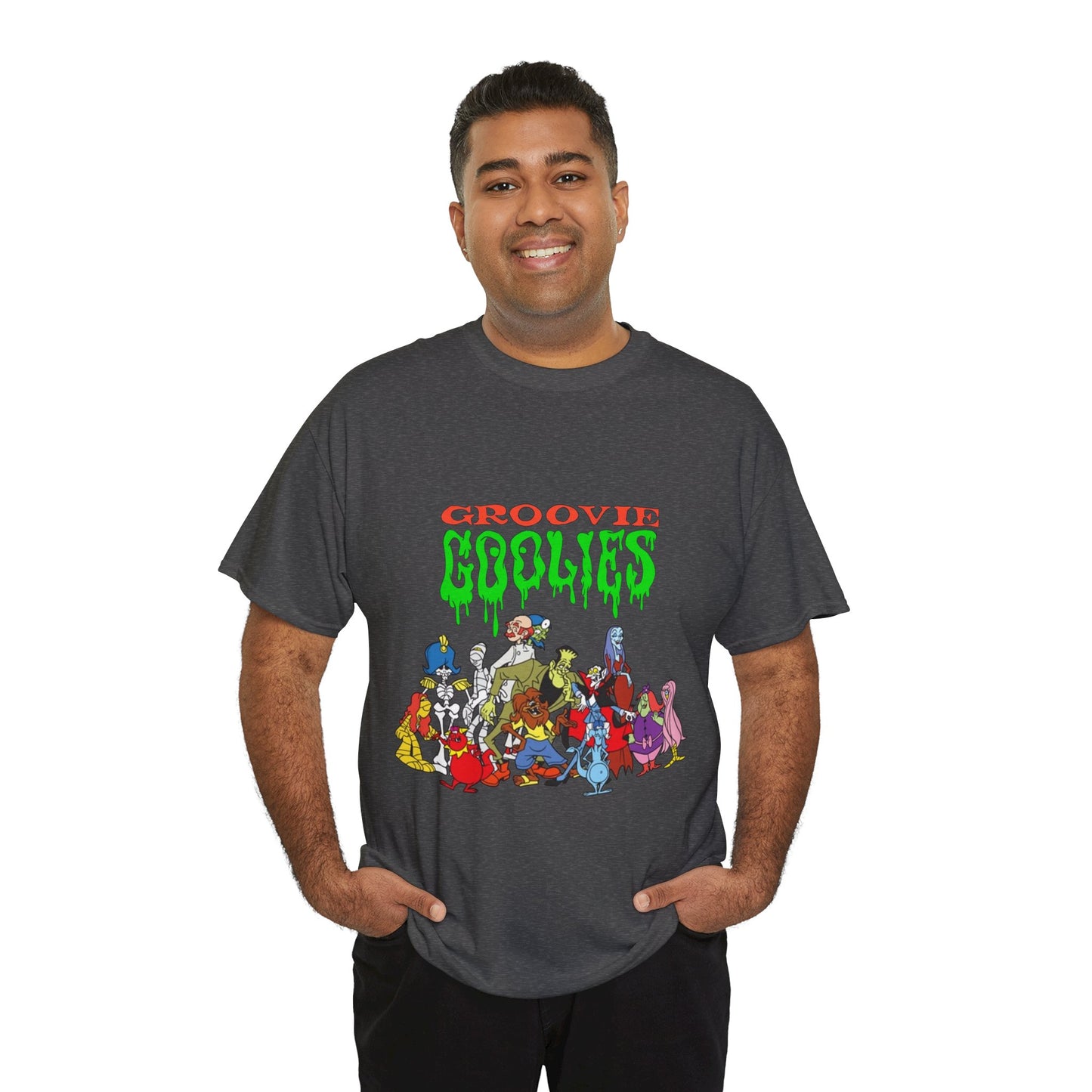 Groovie Goolies T-Shirt - The Monster Trio (Drac, Frankie, Wolfie) - Hagatha, Bella La Ghostly, Boneapart, Mummy - Horrible Hall on Horrible Drive - Filmation Cartoon