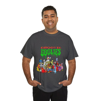 Groovie Goolies T-Shirt - The Monster Trio (Drac, Frankie, Wolfie) - Hagatha, Bella La Ghostly, Boneapart, Mummy - Horrible Hall on Horrible Drive - Filmation Cartoon