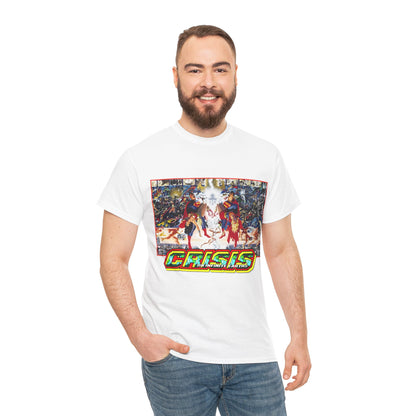 Crisis on Infinite Earths T-Shirt - Alex Ross & George Perez Art - Superman, Wonder Woman, Supergirl, Flash, Monitor, Anti-Monitor - DC Comics