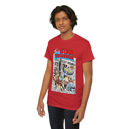 All-Star Squadron T-Shirt - Joe Kubert Art - Liberty Belle, Robotman, Shining Knight, Johnny Quick, Firebrand - JSA Connection - DC Comics
