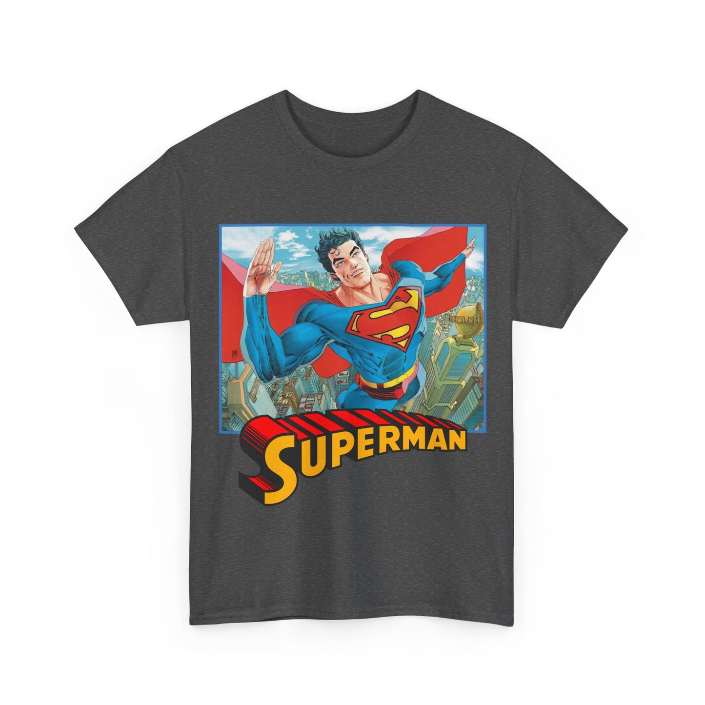 Superman T-Shirt - Guillem March Art - Variant Connecting Cover Art - Flying Over Metropolis - DC Comics All-In