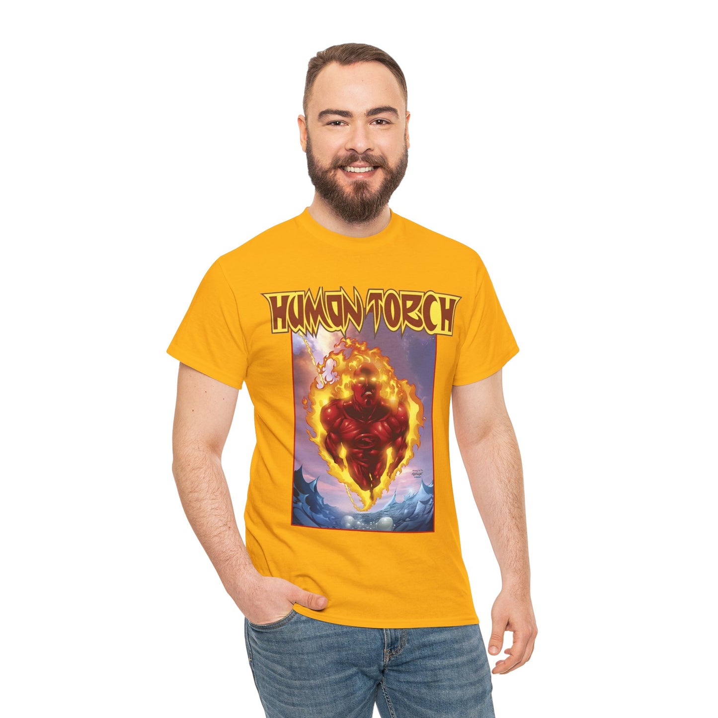 Human Torch T-Shirt - Howard Porter Art - Marvel Comics