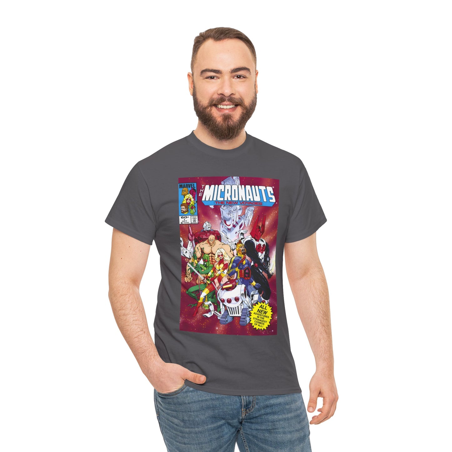 Micronauts: The New Voyages T-Shirt - Commander Arcturus Rann, Biotron, Marionette, Bug - Marvel Comics Series