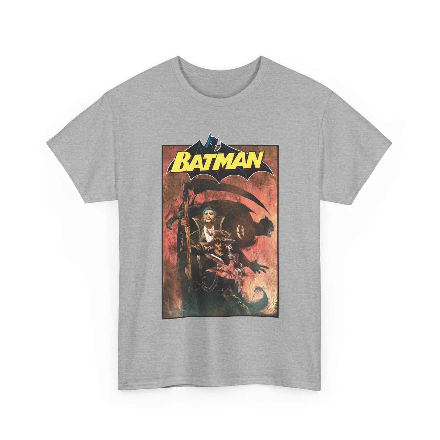 Batman T-Shirt - Bill Sienkiewicz Art - With Scarecrow & Ra's Al Ghul - DC Comics